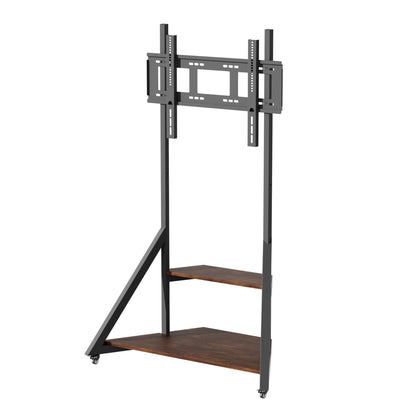 Adjustable Height Rolling TV Floor Stand Industrial Television TV Mount Bracket for 40-75 Inches Max Load 80KG