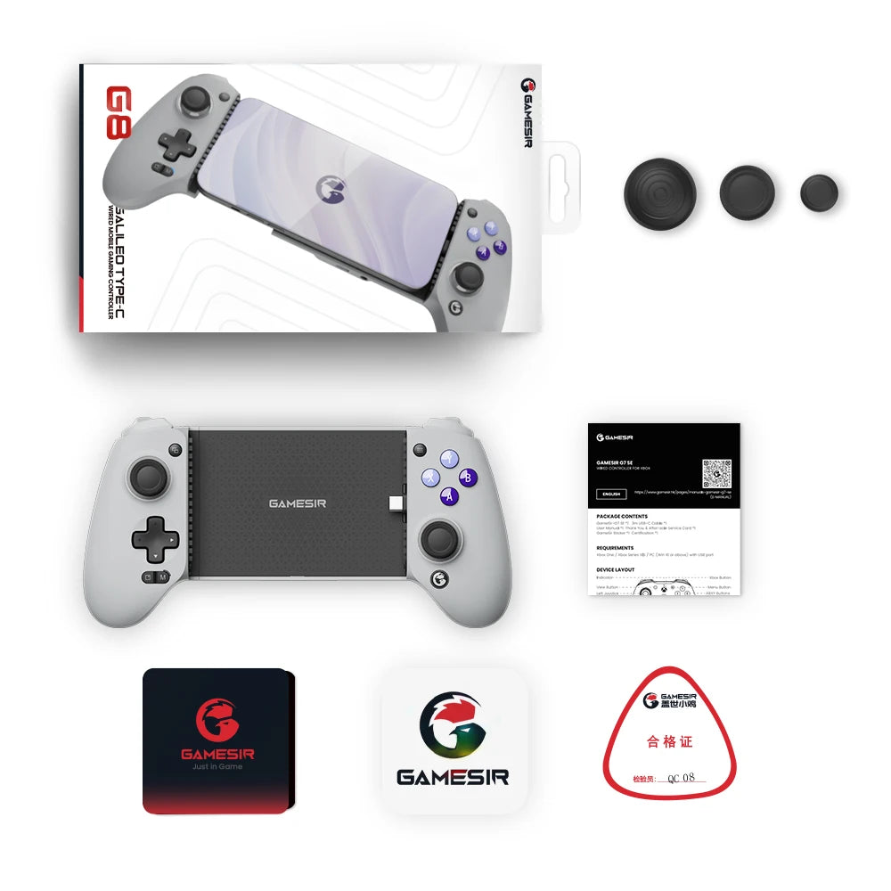 Mando de juego para móvil GameSir G8 Galileo con joystick de efecto Hall para iPhone 15 y teléfonos Android, compatible con juegos en la nube