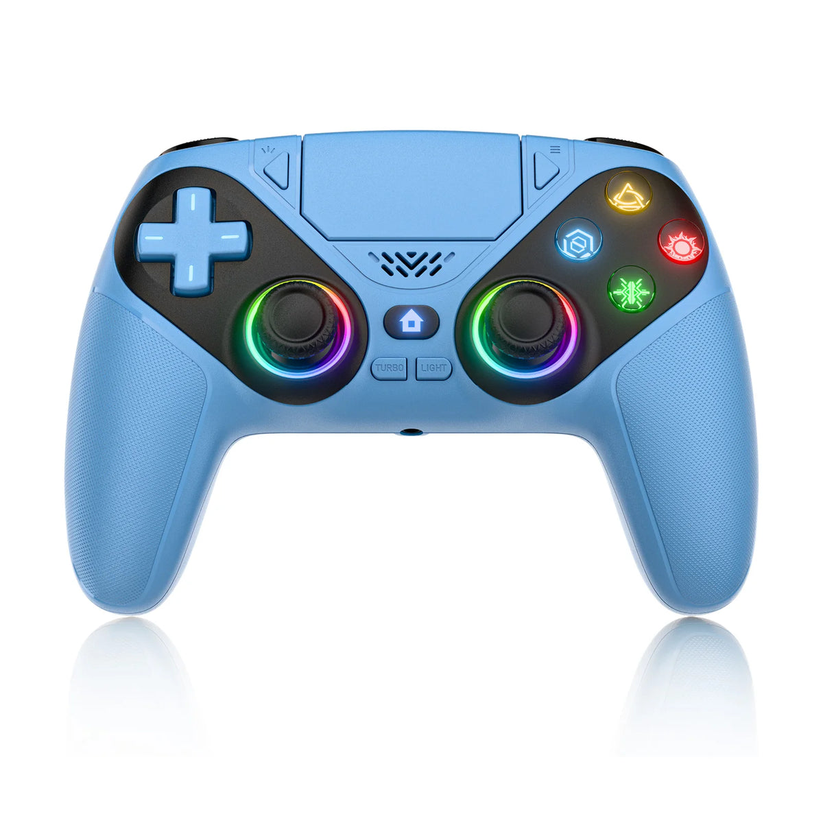 Para mando de PlayStation 5, mando inalámbrico RGB con Bluetooth, gamepad para PS5 con macro/turbo y vibración DualSense