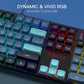 Teclado mecánico con cable Redragon K582 SE RGB de 104 teclas, retroiluminación RGB dinámica de 16,8 millones de colores, interruptores rojos