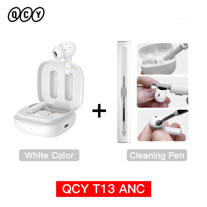 Auriculares inalámbricos QCY T13 ANC Bluetooth 5.3 TWS ANC Cancelación de ruido Auriculares 4 micrófonos ENC Auriculares manos libres intrauditivos