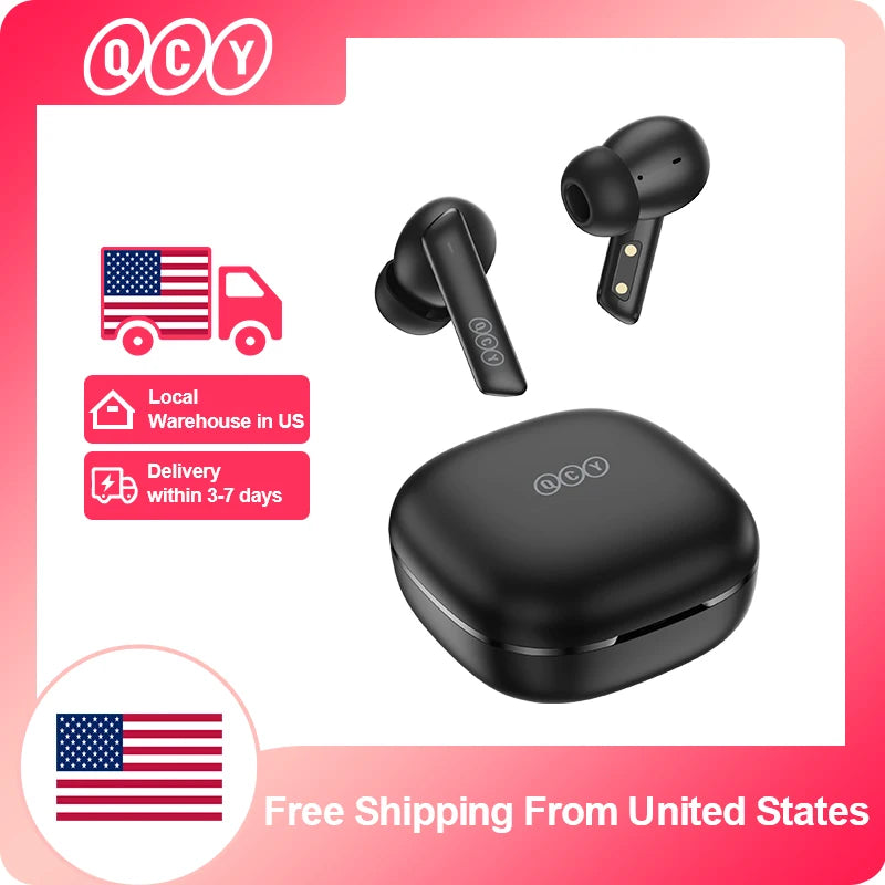 Auricular inalámbrico QCY HT05 MeloBuds ANC con cancelación de ruido de 40 dB, Bluetooth 5.2, 6 micrófonos, ENC, llamadas HD, modo transparencia