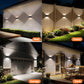 intelamp Paquete de 2 luces solares de pared con control remoto, 3 modos de color, IP65 | Iluminación superior/inferior personalizable, lámpara solar impermeable IP65 para paredes exteriores, cercas, patios y entradas