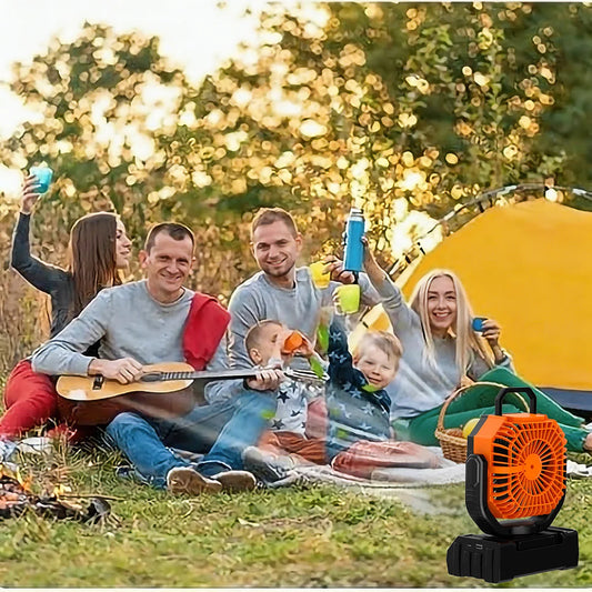 Camping Fan 10000mAh Battery Powered Fan 4 Speeds with LED Light/Hook Rechargeable Outdoor Fan Rechargeable Camping Fan for Party/Power Outage/Fishing Outdoor Cooling Fan, Battery Fan with Light, Car Fan, Picnic Accessories,