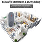 PGST Wireless Doorbell Door Bell Music Melody Remind Smart Home Security Alarm 1000FT 433MHz US Plug 1Doorbell and 2Remote