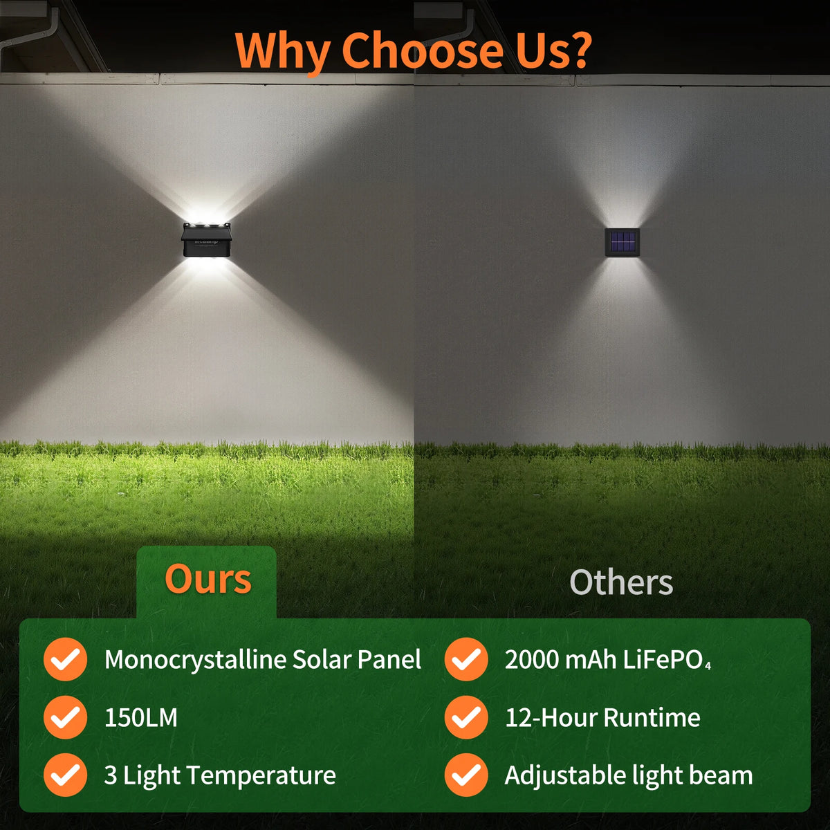 intelamp Paquete de 2 luces solares de pared con control remoto, 3 modos de color, IP65 | Iluminación superior/inferior personalizable, lámpara solar impermeable IP65 para paredes exteriores, cercas, patios y entradas