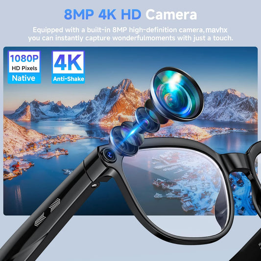 Gafas Inteligentes AI Novedad 2026 Cámara de Video HD 1080P Grabación Llamada Bluetooth ChatGPT 32GB ROM Traducción de Idiomas Música Gafas de Sol para Hombre