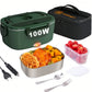 100W Electric Heating Lunch Box 1.5L, 304 Stainless Steel Portable Food Warmer Heater with Insulated Carry Bag, Spoon & Fork, Dual Use for Car 12V / Home 110V Office Travel Meal Container