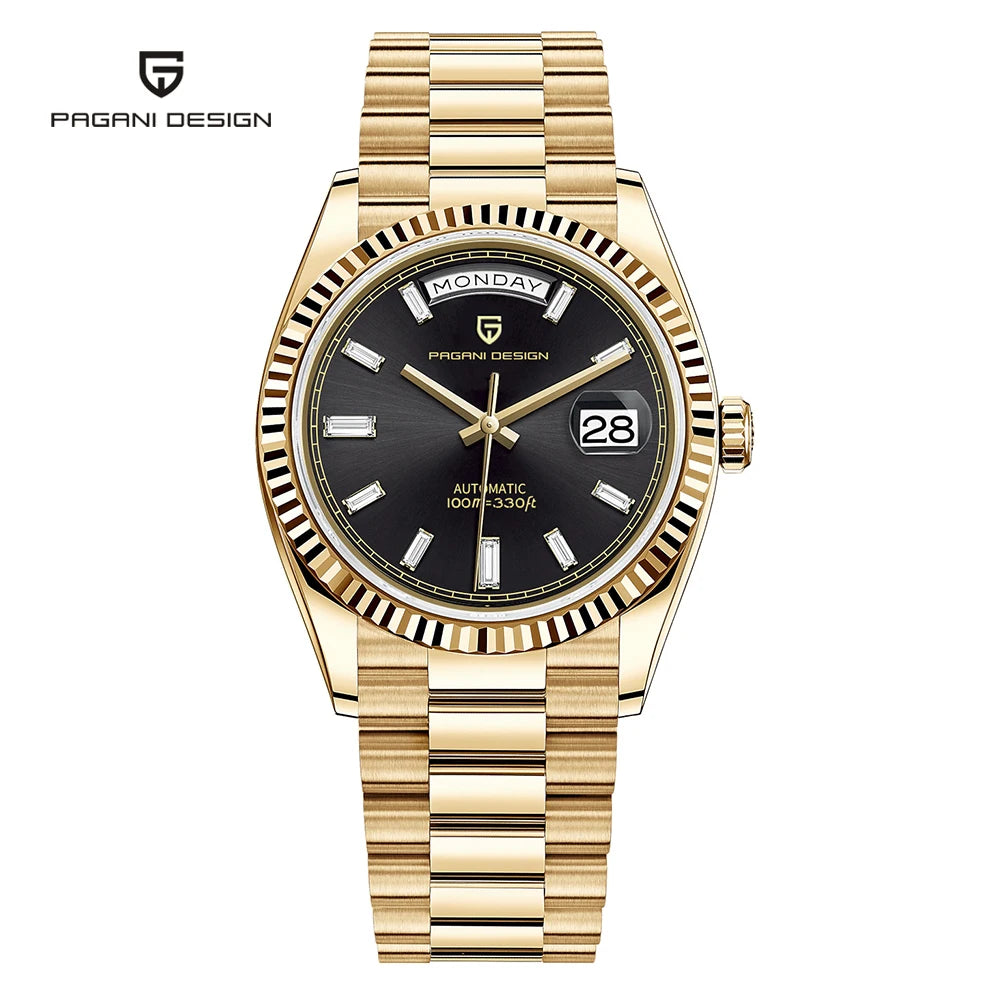 2026 Nuevo PAGANI DESIGN DD36 Reloj mecánico para hombre Dorado Reloj automático de lujo para hombre Cristal de zafiro antirreflejante Resistente al agua Regalo