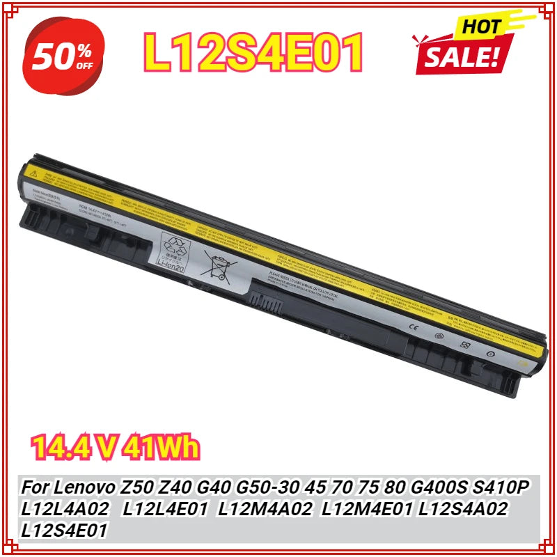 L12S4E01 G400S Laptop Battery for Lenovo G50 G50-30 G50-45 G50-80 G50-70 S410P G500S Z710 L12L4E01 Z70-80 Z70-70 Z50 Z710 Z50-75