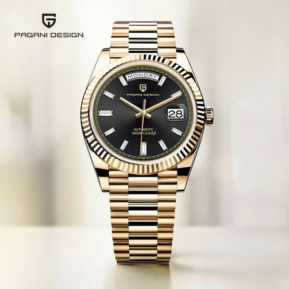 2026 Nuevo PAGANI DESIGN DD36 Reloj mecánico para hombre Dorado Reloj automático de lujo para hombre Cristal de zafiro antirreflejante Resistente al agua Regalo