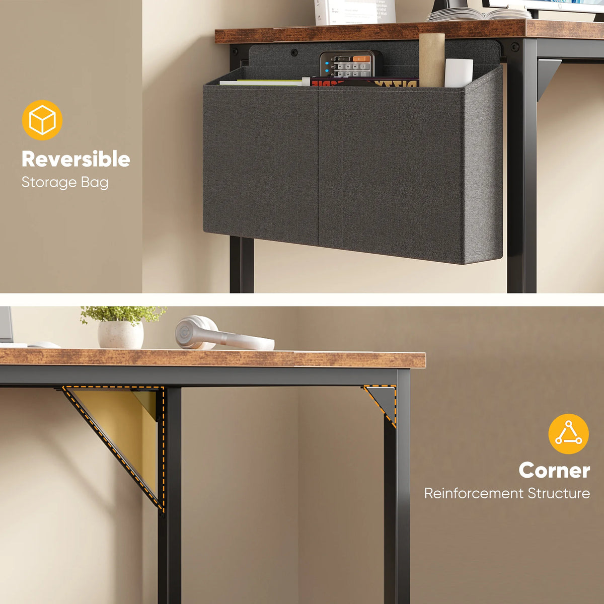 JHK Escritorio de oficina de 31 a 55 pulgadas, mesa de juego con bolsa de almacenamiento, estructura de metal y tablero de madera, fácil montaje