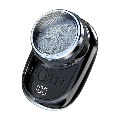 Mini afeitadora de viaje eléctrica para hombres, carga USB, recortador de barba facial con pantalla digital, afeitadora recargable, maquinilla de afeitar lavable para coche y hogar