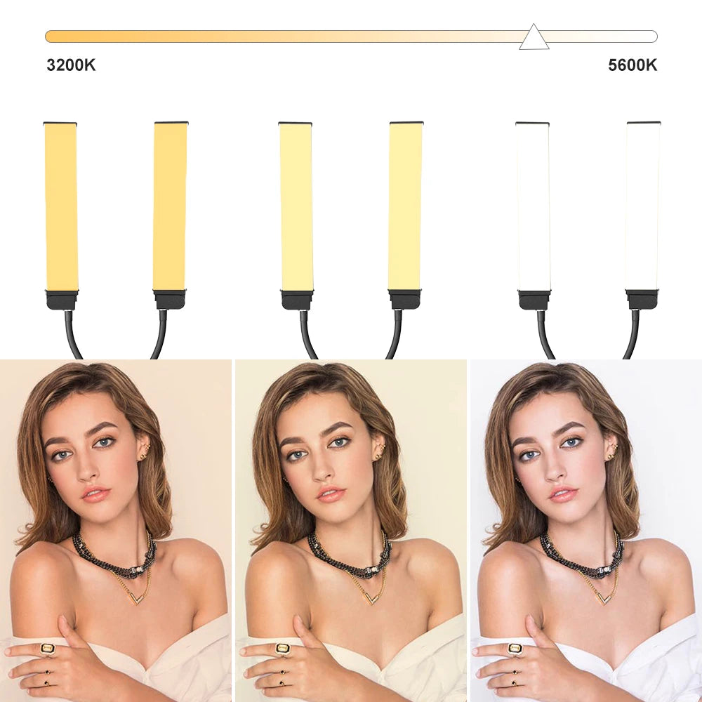 Luz LED de anillo para pestañas con doble brazo, luz de relleno LED para belleza con trípode de 200 cm para maquillaje, vídeo, fotografía de pestañas e iluminación de selfies