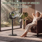 Ventilador moderno 2 en 1 de circulación de aire para suelo y escritorio con potente flujo de aire de 5 velocidades, ventilador de pie portátil USB, adecuado para el hogar, el dormitorio y la oficina