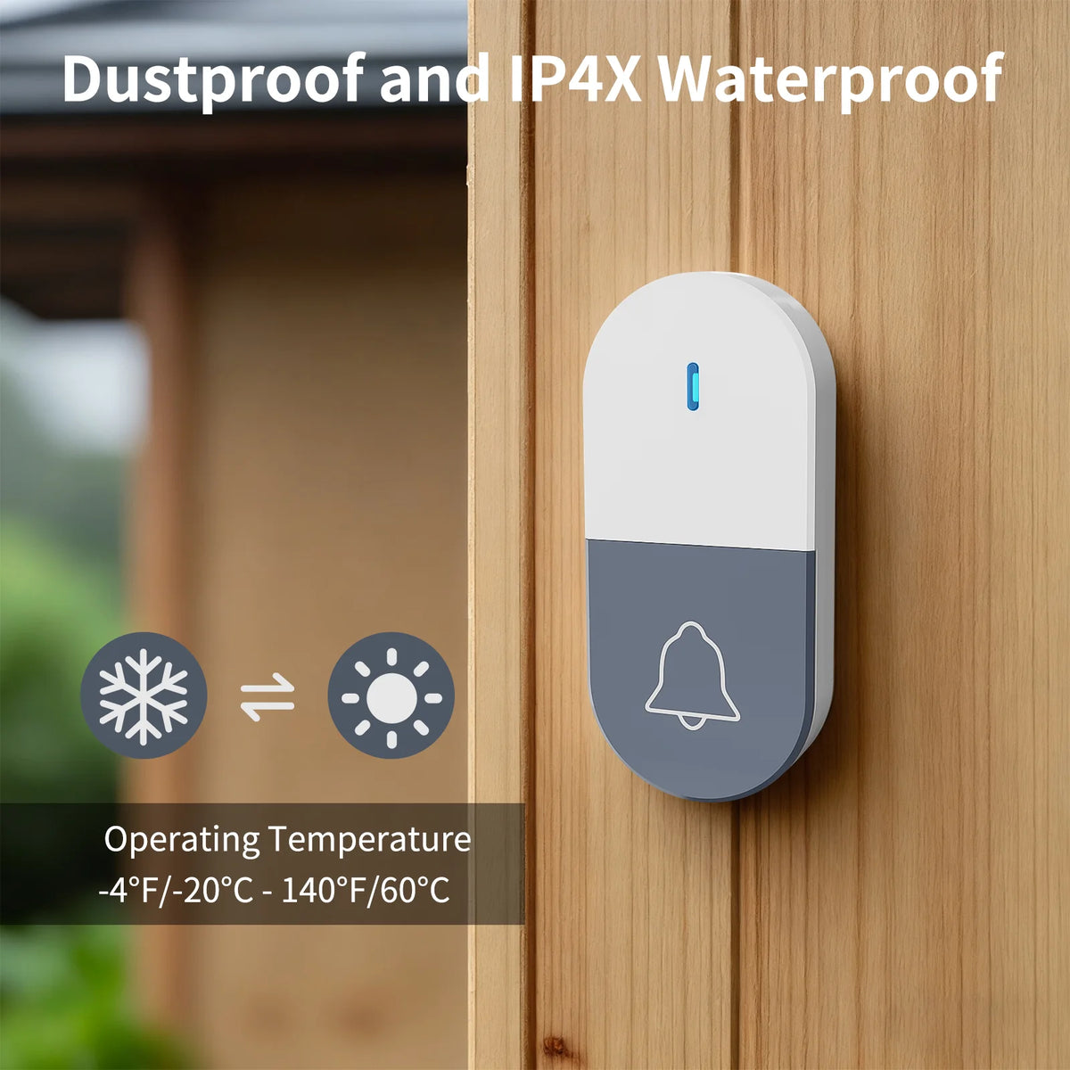 PGST Wireless Doorbell Door Bell Music Melody Remind Smart Home Security Alarm 1000FT 433MHz US Plug 1Doorbell and 2Remote