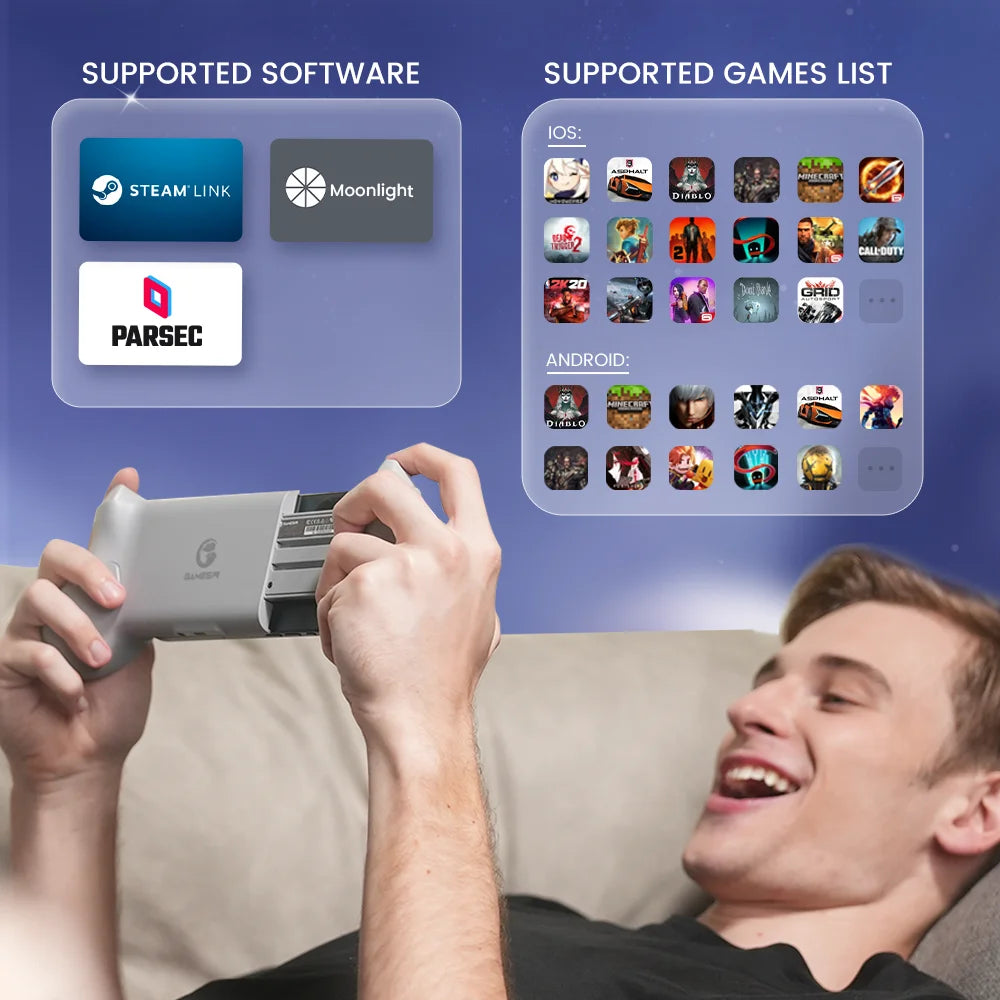Mando de juego para móvil GameSir G8 Galileo con joystick de efecto Hall para iPhone 15 y teléfonos Android, compatible con juegos en la nube