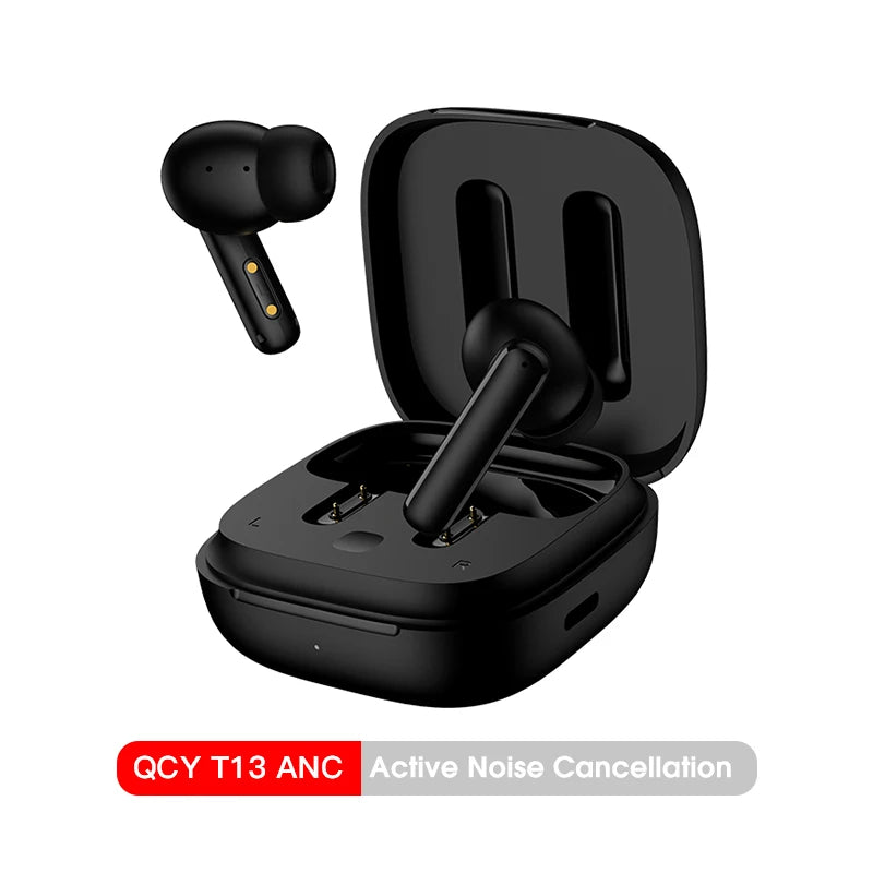 Auriculares inalámbricos QCY T13 ANC Bluetooth 5.3 TWS ANC Cancelación de ruido Auriculares 4 micrófonos ENC Auriculares manos libres intrauditivos