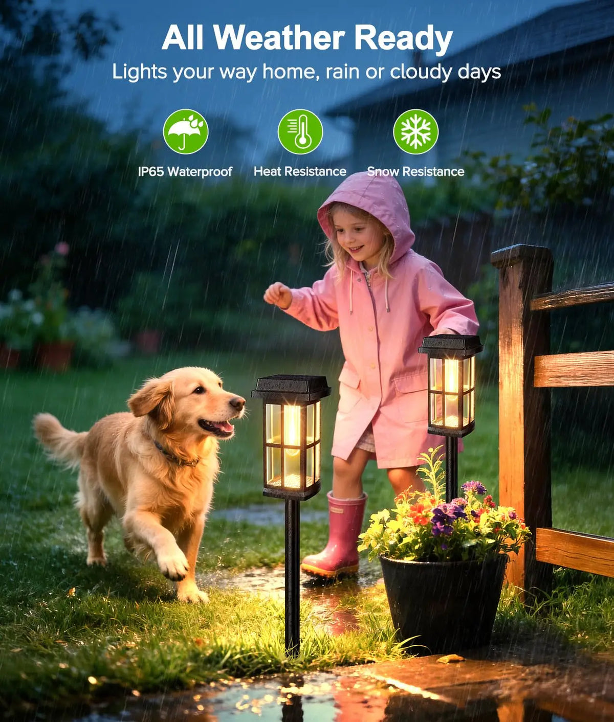 Solar Powered Pathway Lights 4/8 Pack IP65 Waterproof Auto On Off Outdoor Landscape Lighting Decorative Solar Garden Lamps for Patio Lawn Walkway Driveway Yard