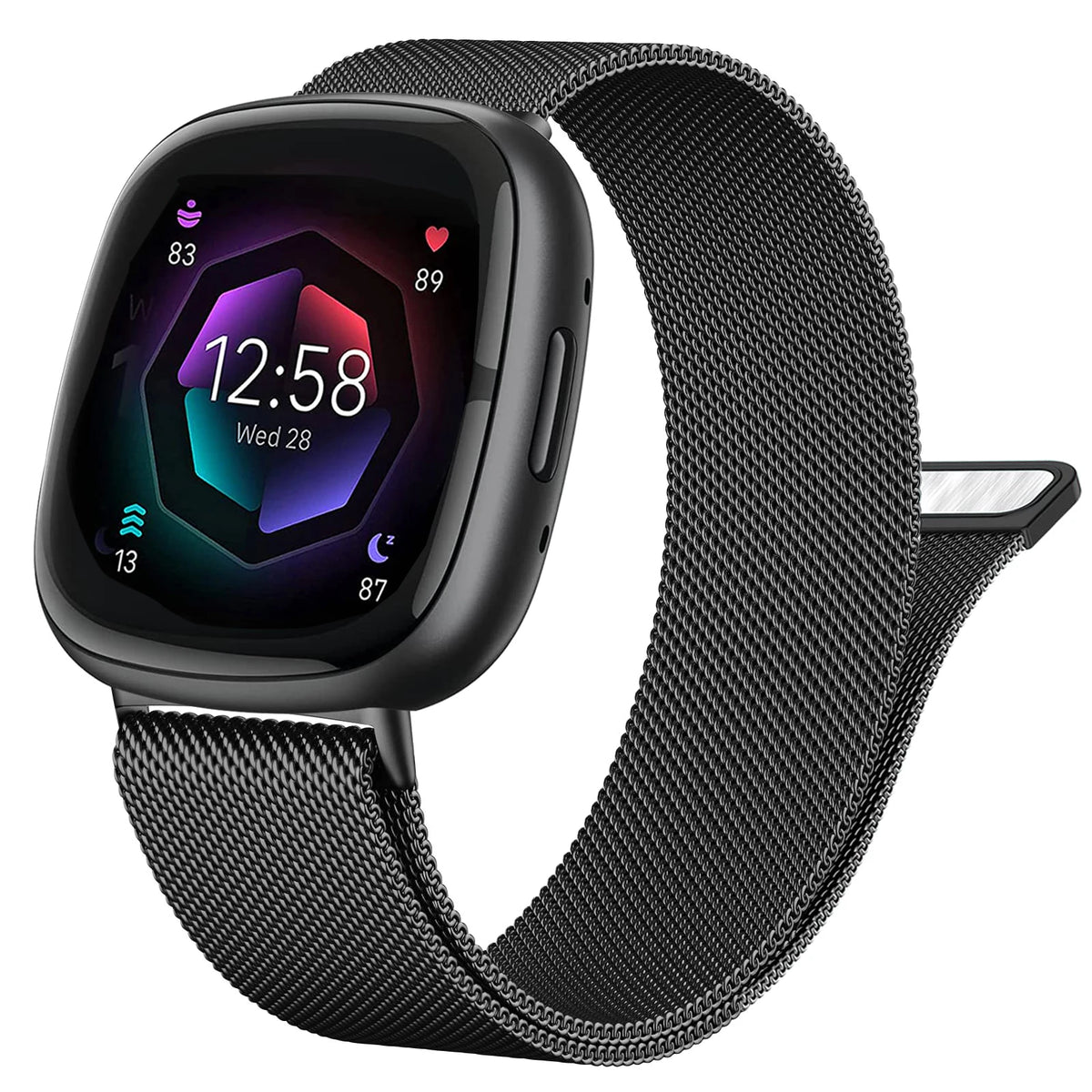Correa de lazo milanesa para Fitbit Versa 4 3 Band Sense/Lite Correa magnética para reloj de acero inoxidable Pulsera de metal Correa para Fitbit Versa 2
