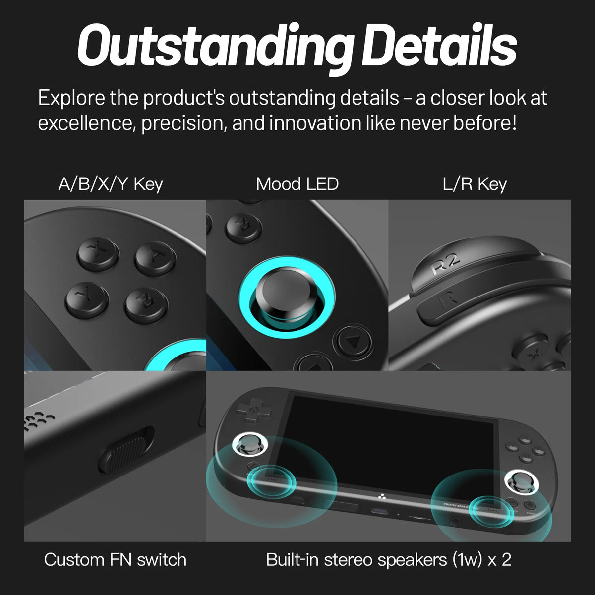 Trimui Smart Pro 4.96" IPS Open Source Linux Handheld Game Console 1280x720 HD RGB Joystick Light Portable Retro Emulator Gaming Player