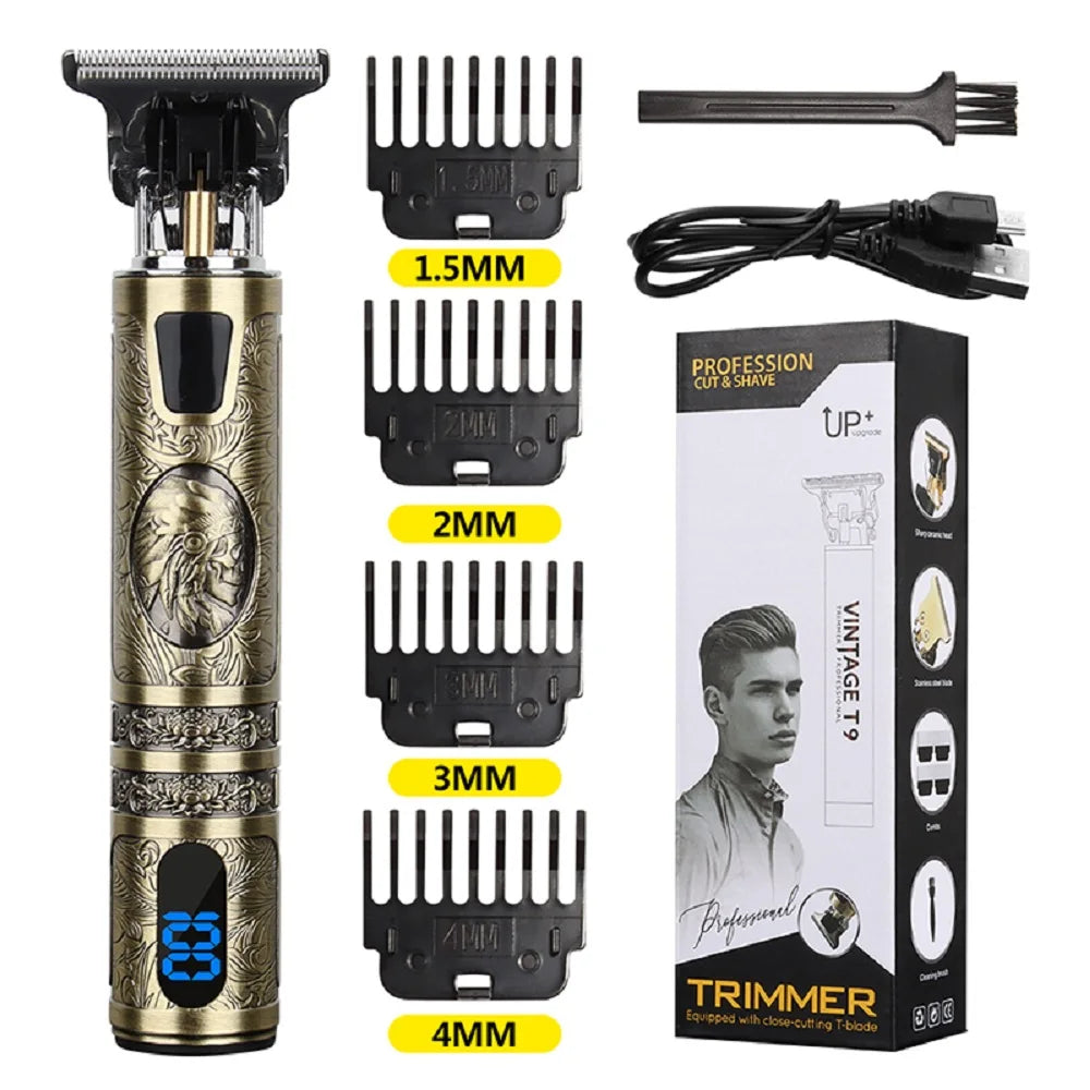 Máquina de cortar pelo T9 para barba, cuerpo y afeitado, cortapelos eléctrico para hombre, máquina de corte 0 mm, afeitadora de barbero, STOCK EN EE. UU.
