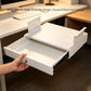 Cajón deslizante con cerradura y soporte para computadora, para colocar debajo del escritorio, organizador de almacenamiento de montaje inferior para escritorios, 18x14x6.9 pulg., blanco