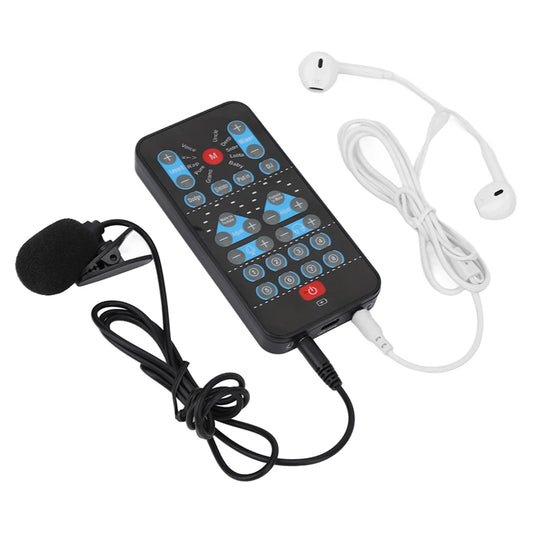8 Sound Effects Mini Voice Changer Card Support Multi Languages Beautification Handheld Sound Card for Mobile Phone Computer
