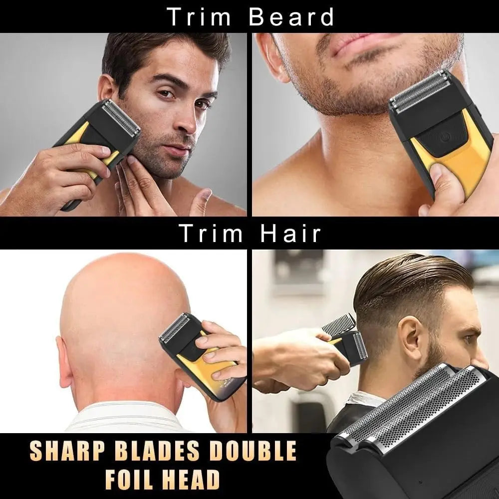 Afeitadora eléctrica recargable por USB para hombre, cortapelos inalámbrico, máquina de afeitar profesional y recortadora de pelo para hombre