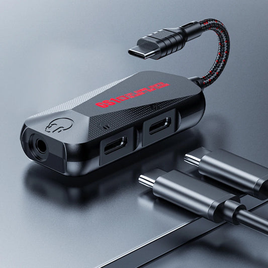 GS1 3-in-1 Hi-Res Mobile Gaming Sound Card Type C PD QC 60W Fast Charging Adapter Type-C to 3.5mm Mobile Game Sound Card Adapter
