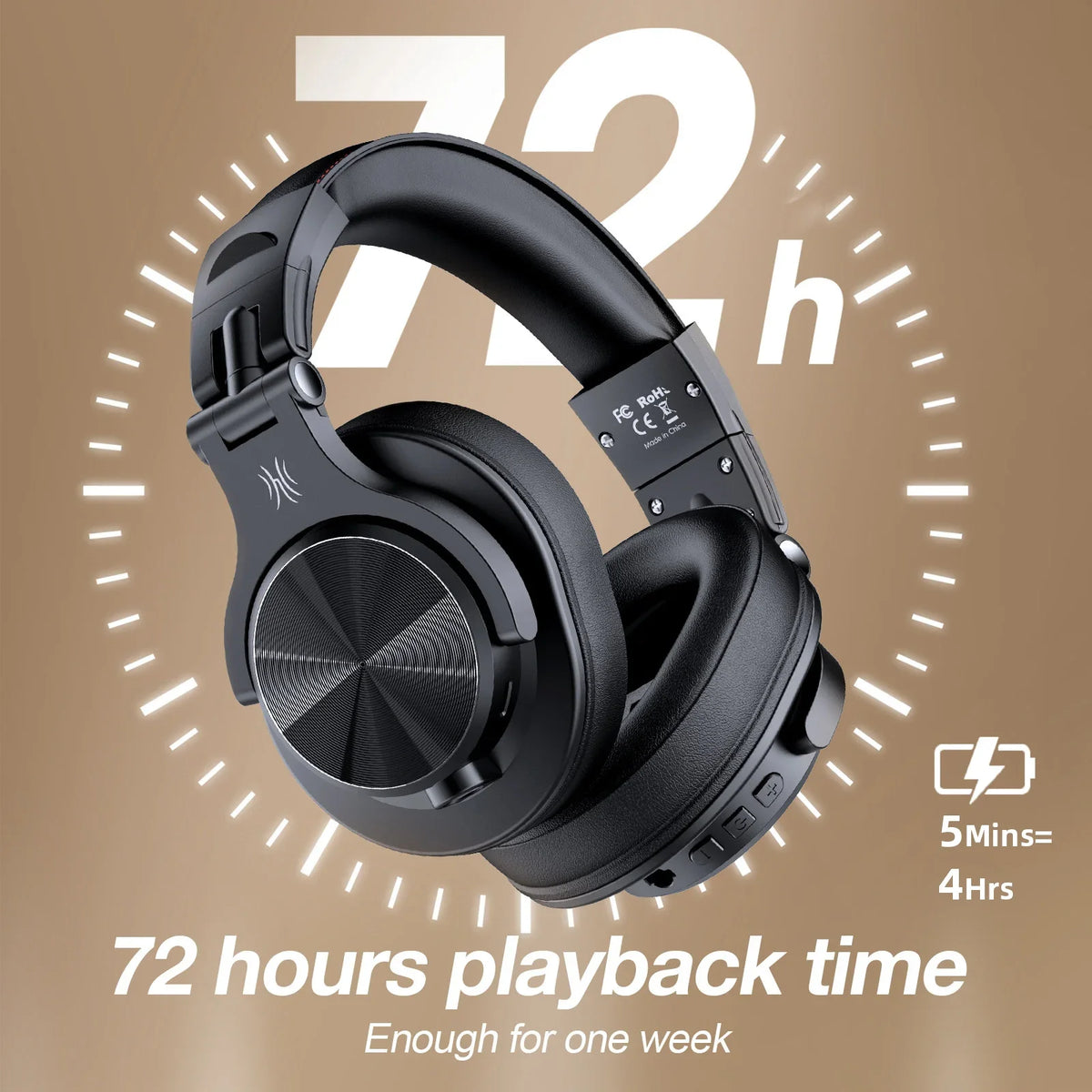 Auriculares Bluetooth Oneodio Fusion A70 Hi-Res Audio, auriculares inalámbricos circumauriculares de 72 h, auriculares HiFi profesionales de estudio y DJ