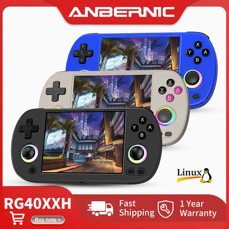 Anbernic RG40XX H Retro Handheld Game Console 4.0'' IPS Screen Linux 64-bit RGB Joystick RG40XXH Portable Gaming Player Streaming HDMI connection to TV