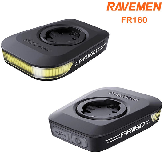 RAVEMEN FR160 Luz Delantera Para Bicicleta Para Ciclocomputadores Garmin XOSS IGPSPORT Magene Recargable USB-C Luz Delantera LED COB De Seguridad De Advertencia Diurna Impermeable IPX6 Visibilidad Lateral 6 Modos Compacta Ligera 55g