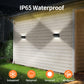 intelamp Paquete de 2 luces solares de pared con control remoto, 3 modos de color, IP65 | Iluminación superior/inferior personalizable, lámpara solar impermeable IP65 para paredes exteriores, cercas, patios y entradas