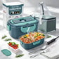 100W Electric Heating Lunch Box 1.5L, 304 Stainless Steel Portable Food Warmer Heater with Insulated Carry Bag, Spoon & Fork, Dual Use for Car 12V / Home 110V Office Travel Meal Container