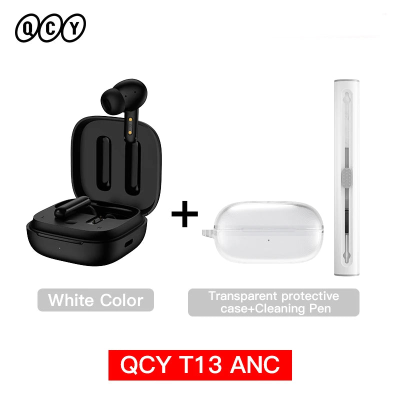 Auriculares inalámbricos QCY T13 ANC Bluetooth 5.3 TWS ANC Cancelación de ruido Auriculares 4 micrófonos ENC Auriculares manos libres intrauditivos