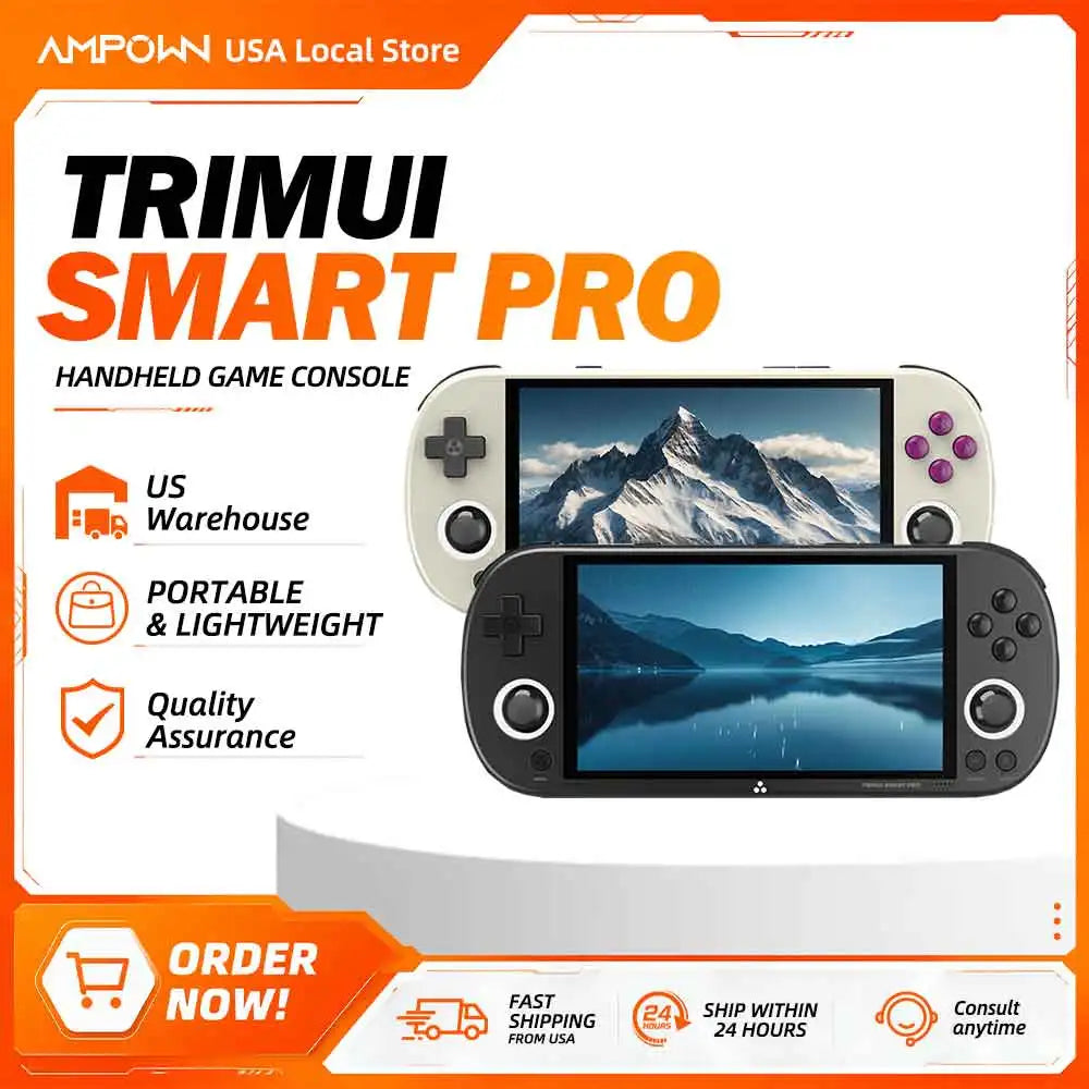 Trimui Smart Pro 4.96" IPS Open Source Linux Handheld Game Console 1280x720 HD RGB Joystick Light Portable Retro Emulator Gaming Player