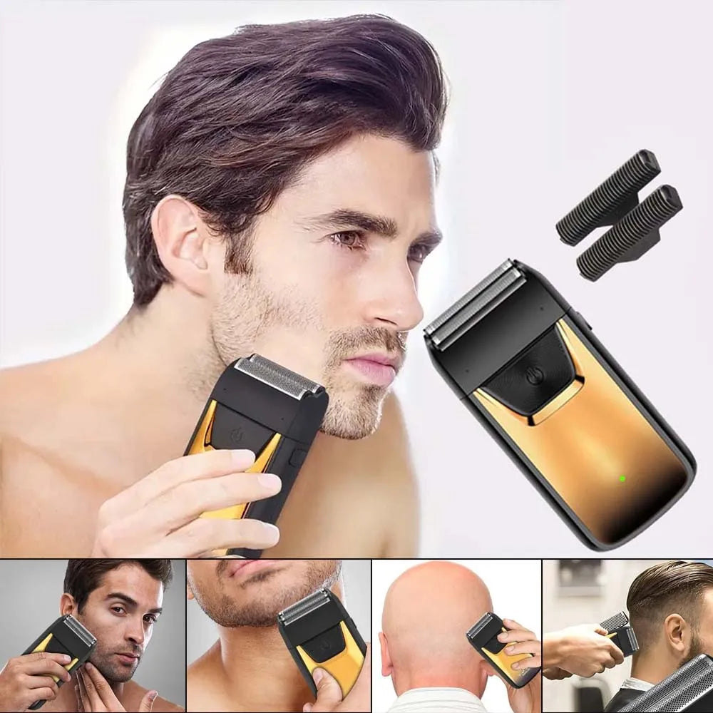 Afeitadora eléctrica recargable por USB para hombre, cortapelos inalámbrico, máquina de afeitar profesional y recortadora de pelo para hombre