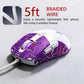 T-WOLF RGB Gaming Mouse Wired 6D Programmable Buttons Ergonomic Gamer Mouse 4 Levels DPI Adjustable Computer Mouse USB Wired Mouse Breathing Light Gaming Mice 1.5m Cable for PC Laptop E-sports Mouse Purple