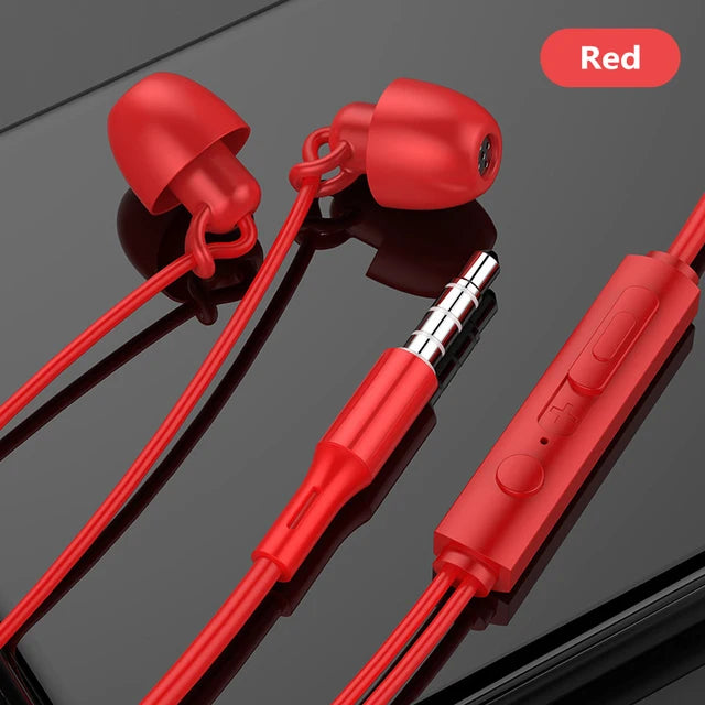 Auriculares para dormir de 3,5 mm con cancelación de ruido y micrófono, de silicona suave, insonorizados, aptos para dormir de lado, sin presión y con conector para teléfono