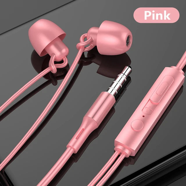 Auriculares para dormir de 3,5 mm con cancelación de ruido y micrófono, de silicona suave, insonorizados, aptos para dormir de lado, sin presión y con conector para teléfono
