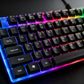 Combo de teclado retroiluminado USB y ratón con cable, kit de teclado mecánico ergonómico y ratón para gaming, accesorios de ordenador plug and play para PC, sobremesa, portátil, hogar y oficina
