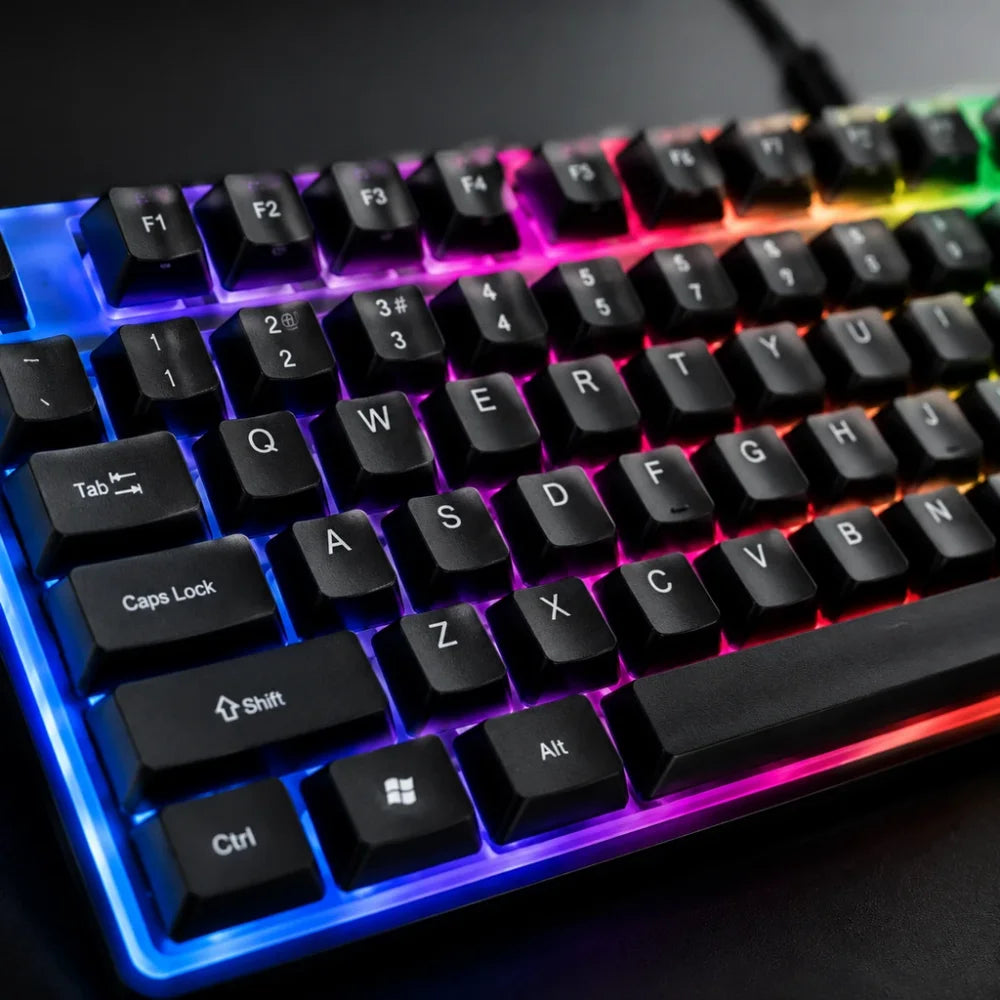 Combo de teclado retroiluminado USB y ratón con cable, kit de teclado mecánico ergonómico y ratón para gaming, accesorios de ordenador plug and play para PC, sobremesa, portátil, hogar y oficina