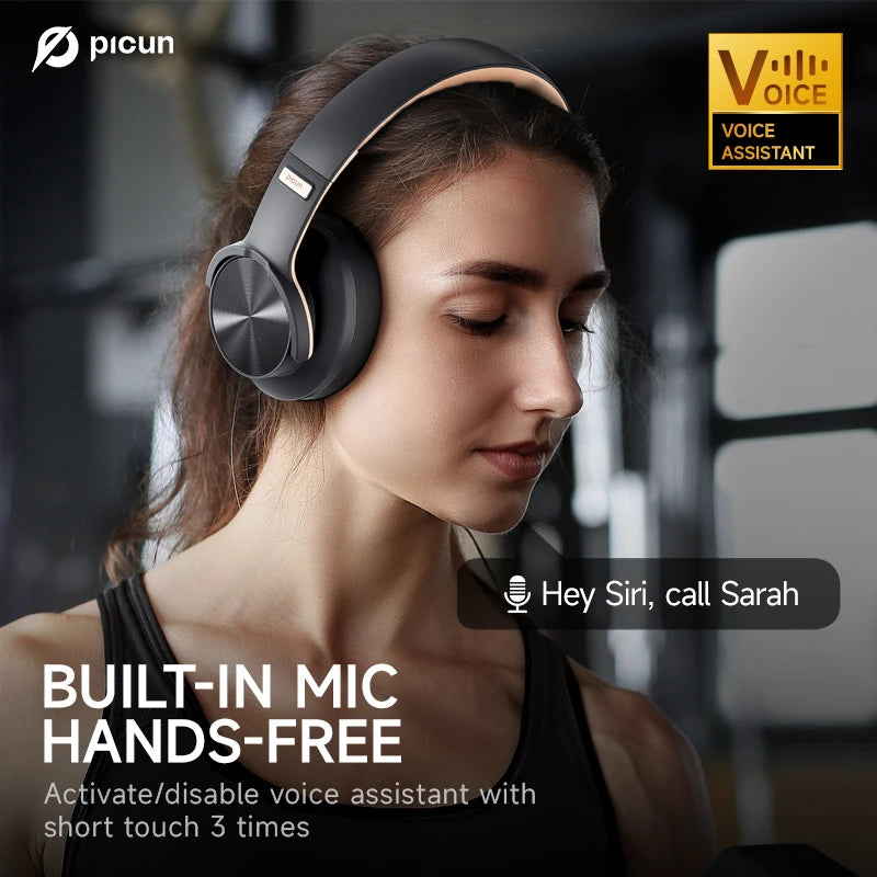 Auriculares Bluetooth Picun B8, 120 horas de reproducción, auriculares inalámbricos Bluetooth, 3 modos de ecualización, baja latencia, llamadas manos libres, auriculares circumaurales