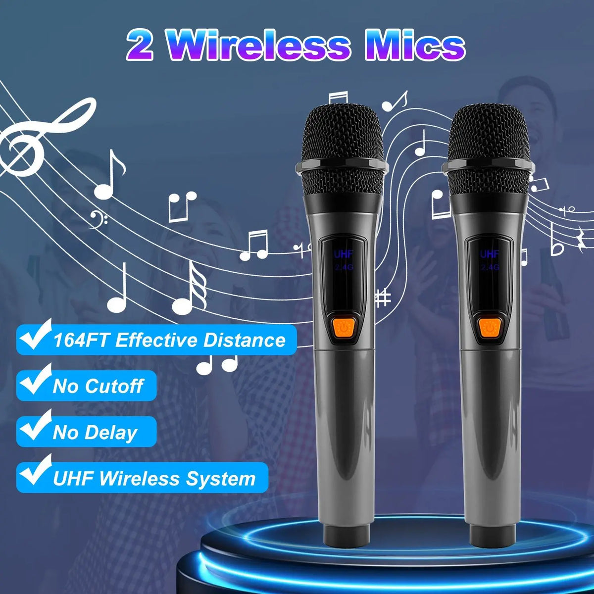 Black Portable for 5.0 Party Speaker LED Light Display Screen Mic Remote Control TWS Treble Bass Echo 10-15 Hours Playtime