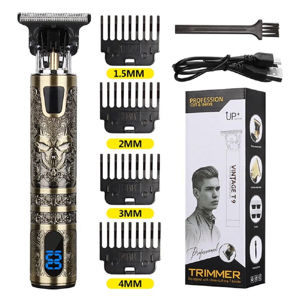 Máquina de cortar pelo T9 para barba, cuerpo y afeitado, cortapelos eléctrico para hombre, máquina de corte 0 mm, afeitadora de barbero, STOCK EN EE. UU.