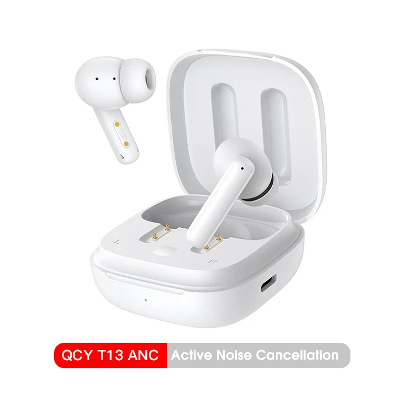 Auriculares inalámbricos QCY T13 ANC Bluetooth 5.3 TWS ANC Cancelación de ruido Auriculares 4 micrófonos ENC Auriculares manos libres intrauditivos