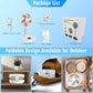 Remote control folding fan home bedroom outdoor camping fan silent LED light shaking left and right 10 inch desktop vertical fan