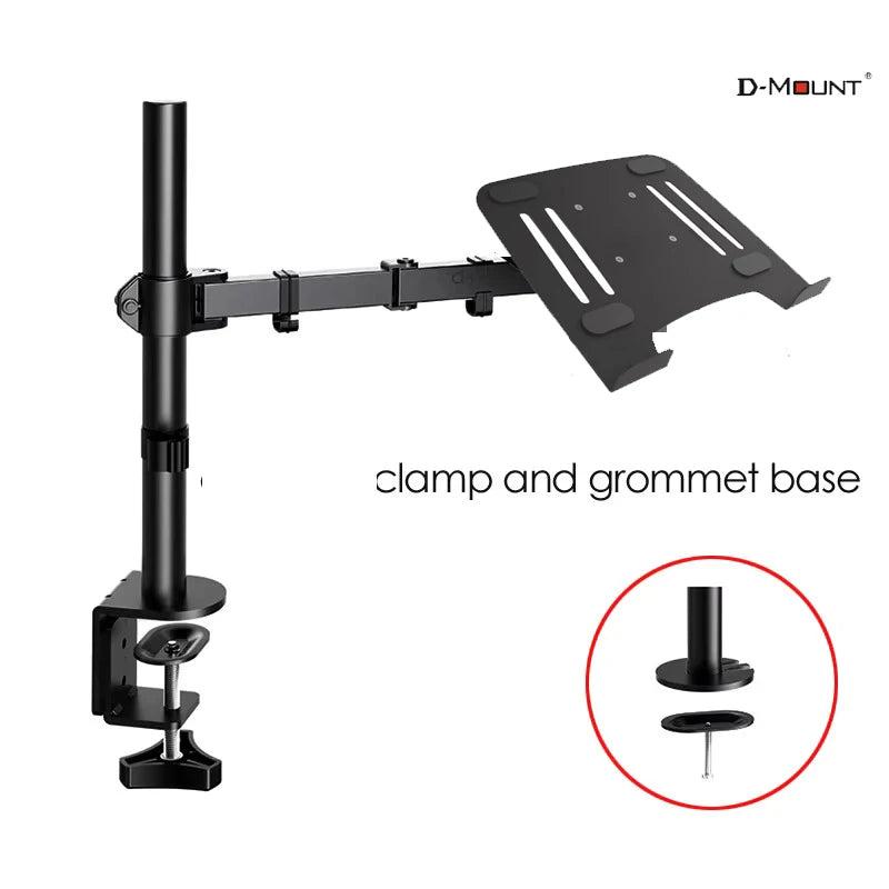 Soporte universal para portátil M051LP de 400 mm, con ajuste de altura de 10" a 17", bandeja giratoria para portátil, soporte de escritorio para monitor con brazo largo y movimiento completo
