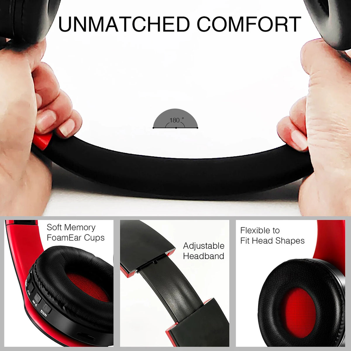 2026 Wireless Bluetooth Stereo Headset Upgrading Sports Overhead Earphone with Mic for Smart Phone TV PC Tablet - Music